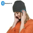 thumbnail image 4 of HESHENG Unisex Bluetooth Beanie Hat Winter Warm Wireless Smart Cap with Headset Mic Speaker Hat for Outdoor, Gray#1, 4 of 9