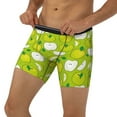 thumbnail image 3 of Picia Green Apple Pattern Men's Athletic Long Leg Briefs , Performance Stretch Underwear，Moisture-Wicking, 3 of 7