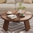 thumbnail image 1 of BeesClover Table Basse Ronde pour Salon, 33,5 Pouces Tables Centrales Modernes avec 3 Pieds Robustes, Tables de Cocktail Rondes en Bois pour Petit Espace, Assemblage Facile, 1 of 7