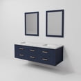 thumbnail image 6 of Castor 60 in W Blue Double Bath Vanity, Carrara Marble Top, and 28 in Mirrors, 6 of 11