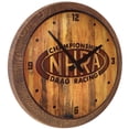 thumbnail image 2 of NHRA Championship Drag Racing 20.25" Faux Debossed Barrel Top Clock, 2 of 5