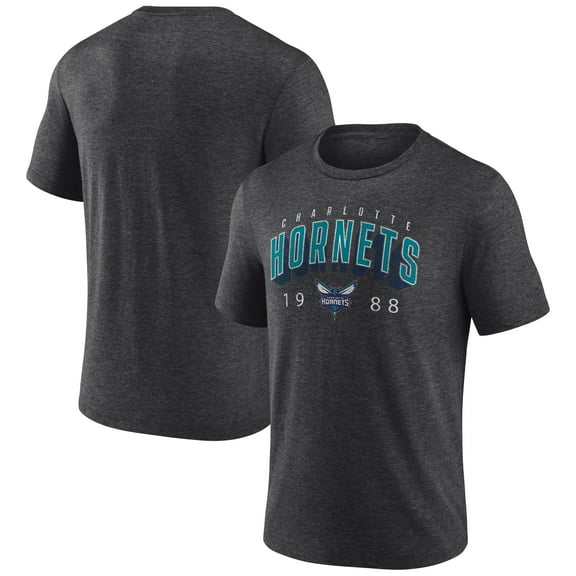 Men's Charcoal Charlotte Hornets Backboard Tri-Blend T-Shirt
