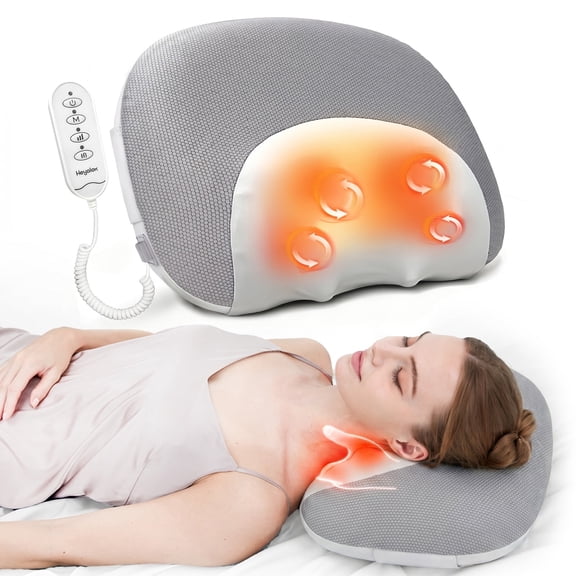 Neck Massager Pillow for Pain Relief Deep Tissue, Shiatsu Neck and Shoulder Massager with Heat,Cordless Massage Pillow,Ideal Gifts for Mom Dad Women Men
