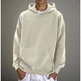thumbnail image 4 of Men's Pullover Hoodie Loose-fitting Super Soft Pocket Button Collar, 4 of 16
