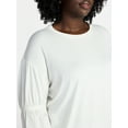 thumbnail image 4 of Terra & Sky Women's Plus Size Double Blouson Top with 3/4-Length Sleeves, Sizes 0X-5X, 4 of 5