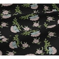 thumbnail image 4 of oneOone Cotton Jersey Black Fabric Leaves & Flower Floral Sewing Material Print Fabric By The Yards 58 Inches Wide, 4 of 4