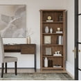 thumbnail image 6 of Simpli Home Amherst 30 inch Wide Solid Wood Transitional 5 Shelf Bookcase in Rustic Natural Aged Brown, 6 of 10