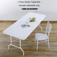thumbnail image 2 of 1pc Washable Rectangular Tablecloth for Outdoor Parties and Camping - Foldable, Elastic, and Fitted - 4ft/6ft Size - Durable Polyester Fabric for Home Decor, 2 of 4