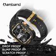 thumbnail image 3 of Pulseras de reloj Amband compatibles con Apple Watch de 45 mm, color negro y dorado, 3 of 6