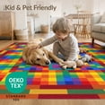 thumbnail image 4 of ODIKA 6'x9' Washable Area Rug Non-Slip, Chair-Friendly, Bedside Geometric Checkerboard Multi Block Contrast Hopscotch for Dining Room, Under Table, Office Décor, 4 of 7