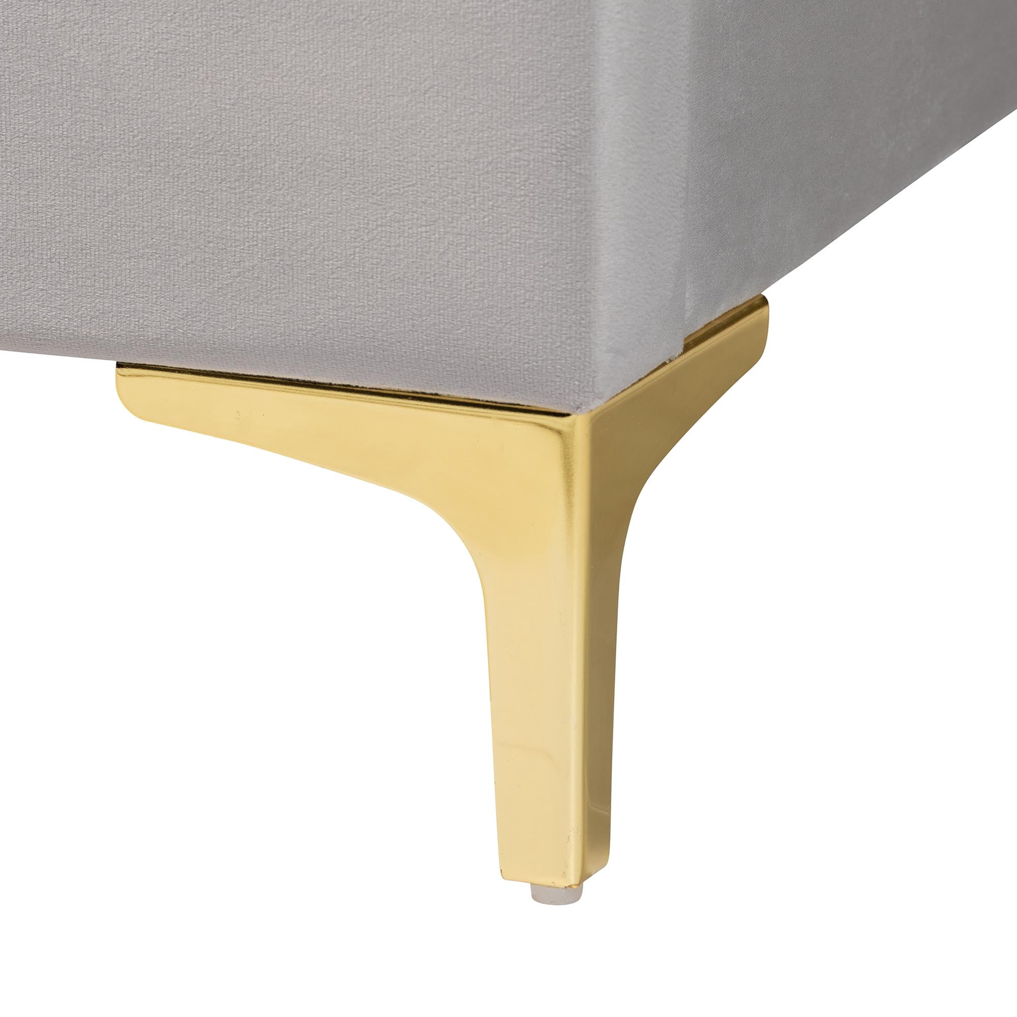 Baxton Studio Acosta Glamour Platform Bed, Queen, Gold