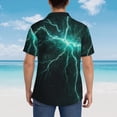 thumbnail image 3 of Lsque Green Lightning Flash pattern Hawaiian Shirt for Men, Unisex Summer Beach Casual Short Sleeve Button Down Shirts-Medium, 3 of 9