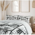 thumbnail image 6 of Ambesonne Eiffel Tower Duvet Cover Sets, Modern Paris Girl, 2-Queen, Black White Grey, 6 of 7