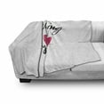 thumbnail image 3 of Love Soft Flannel Fleece Throw Blanket, Ink Brush Hand Lettering Sending You My Heart Modern Calligraphic Design, Cozy Plush for Indoor and Outdoor Use, 50" x 60", Hot Pink Black White, by Ambesonne, 3 of 6