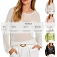 thumbnail image 3 of Qingpeng Womens Crochet Hollow Out Tops Summer Long Sleeve Cover Ups Fashion Fall Casual Outfits Streetwear for Women, 3 of 8