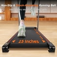thumbnail image 2 of 3HP Foldable Treadmill with Handle - Walk Pad Treadmill - Quiet Walking Machine, 300LBS Capacity, Portable Small Home Gym (Black), 2 of 8