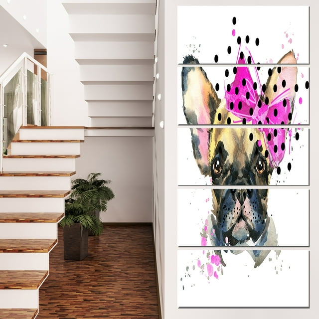 Fashionable French Bulldog - Animal Canvas Wall Art