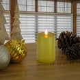 thumbnail image 3 of HGTV Home Collection Georgetown Real Motion Flameless Candle With Remote, Gold with Warm White LED Lights, Battery Powered, 7 in, 3 of 5