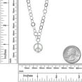 thumbnail image 3 of Gem Stone King Made in Italy 925 Sterling Silver Moissanite Round Link Chain Necklace for Women with Peace Charm (0.19 cttw), 3 of 4