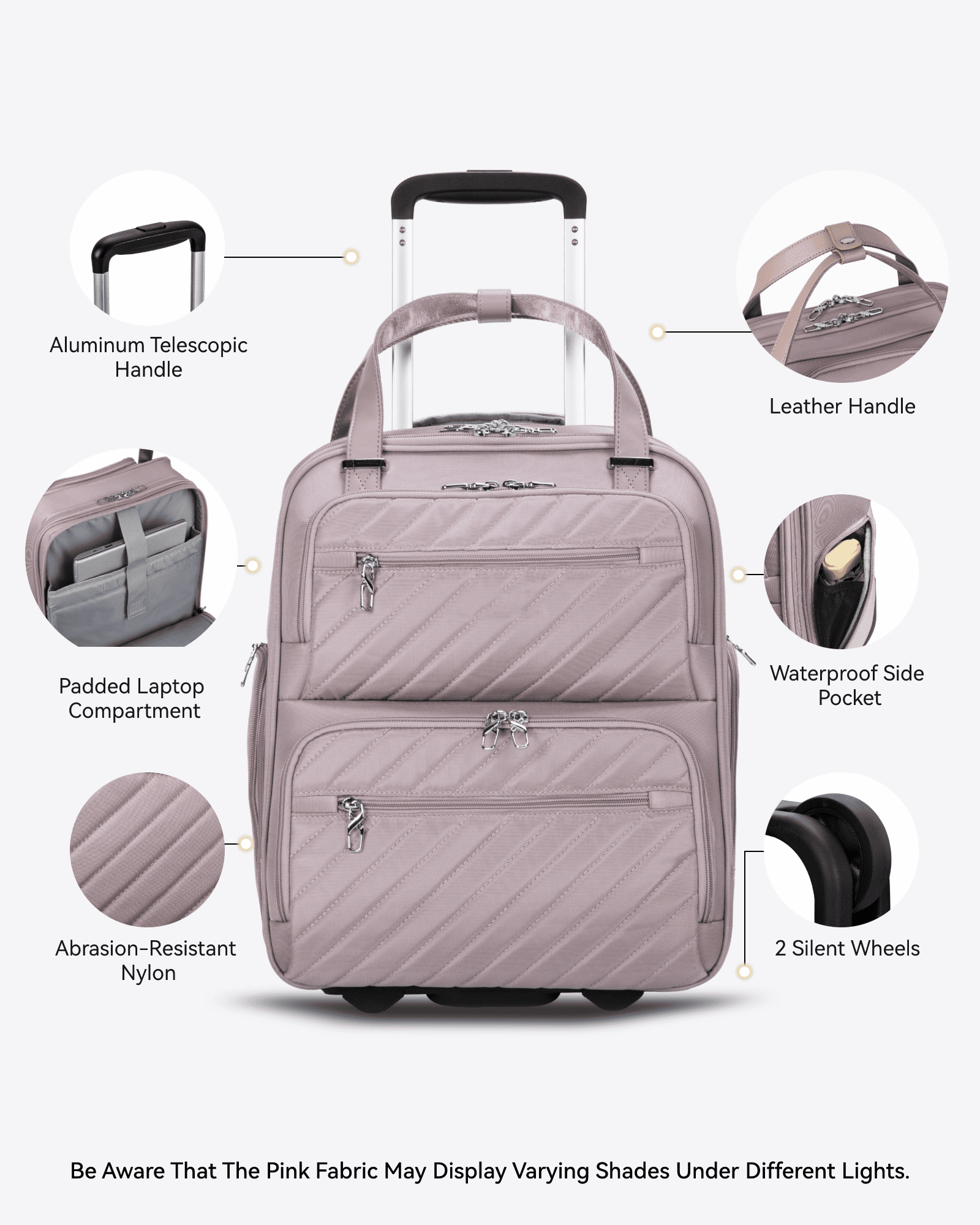 YOETEY Underseat Carry on Luggage - Softside Lightweight Suitcase with Wheels for Adult Trip 16 inch