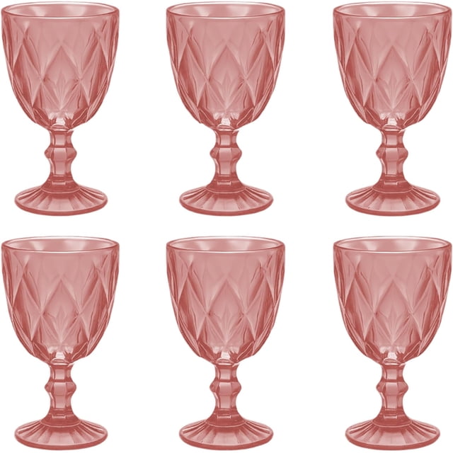 Juego de 6 Copas de Vidrio de Vidrio 240 ml, Rosa