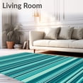 thumbnail image 2 of ODIKA 8'x10' Machine Washable Non-Slip Area Rug, Modern Teal Stripe Contemporary High Traffic Rug, Blue, 59105, 2 of 7