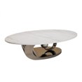 thumbnail image 6 of Marble Coffee Table with Sculptural Base, Stainless Steel, Artistic Design, 6 of 8