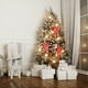 thumbnail image 5 of Fiudx Lazo para Árbol de Navidad, Lazo para Corona con Luz Led, Adorno Navideño Cálido, Diseño de Lino Multicolor, Decoración para Interiores y Exteriores, Luces a Pilas, Tamaño 32 X 22 Cm, 5 of 6