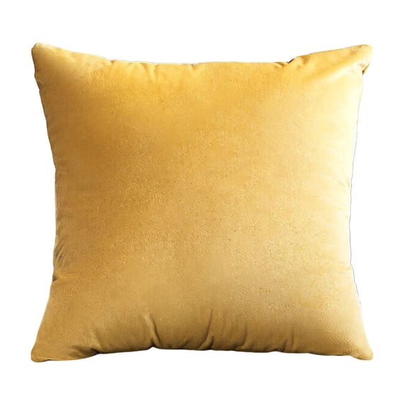 SIYTUAU Yellow Solid Color Velvet Home Decorative Throw Pillow With Insert 18X18 Inches Sofa Cushion For Living Room Bedroom Office Yellow