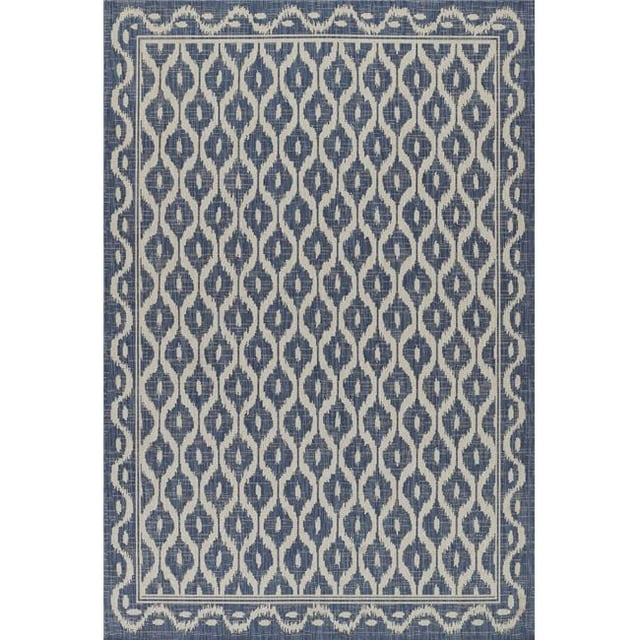 Momeni RIVRARV-02BLU5370 5 ft. 3 in. x 7 ft. Riviera Machine Made Contemporary Rectangle Area Rug, Blue