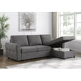 thumbnail image 3 of Samantha Upholstered Storage Sleeper Sectional Sofa Grey, 3 of 14