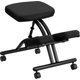 thumbnail image 1 of Silla de oficina Flash Furniture móvil ergonómica arrodillada en tela negra, 1 of 2