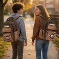 thumbnail image 3 of Pzuqiu Brown Soccer Schoolbag for Girls 17 Inch Kids Backpacks Large Capacity Shoulder Bookbag with Adjustable Padded Straps Breathable Travel Ruckpack Casual 10-12 Years, 3 of 7