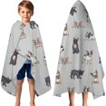 thumbnail image 3 of Boston Terrier Hooded Bath Towel，60"x35" for Ages 3 To 12 Kids, Quick Dry Lightweight Soft Microfiber Hood Beach Towel Cover Up for Kids, 3 of 7