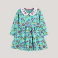 thumbnail image 5 of LUOGENLI Girls Dresses Size 10 Girls Floral Print Party Dress Long Sleeve Gown for Autumn Winter Holiday Celebration and for Ages 2 8 Years Girls Dresses Size 8 Long Sleeve Mint Green Size 6-7 Years, 5 of 7