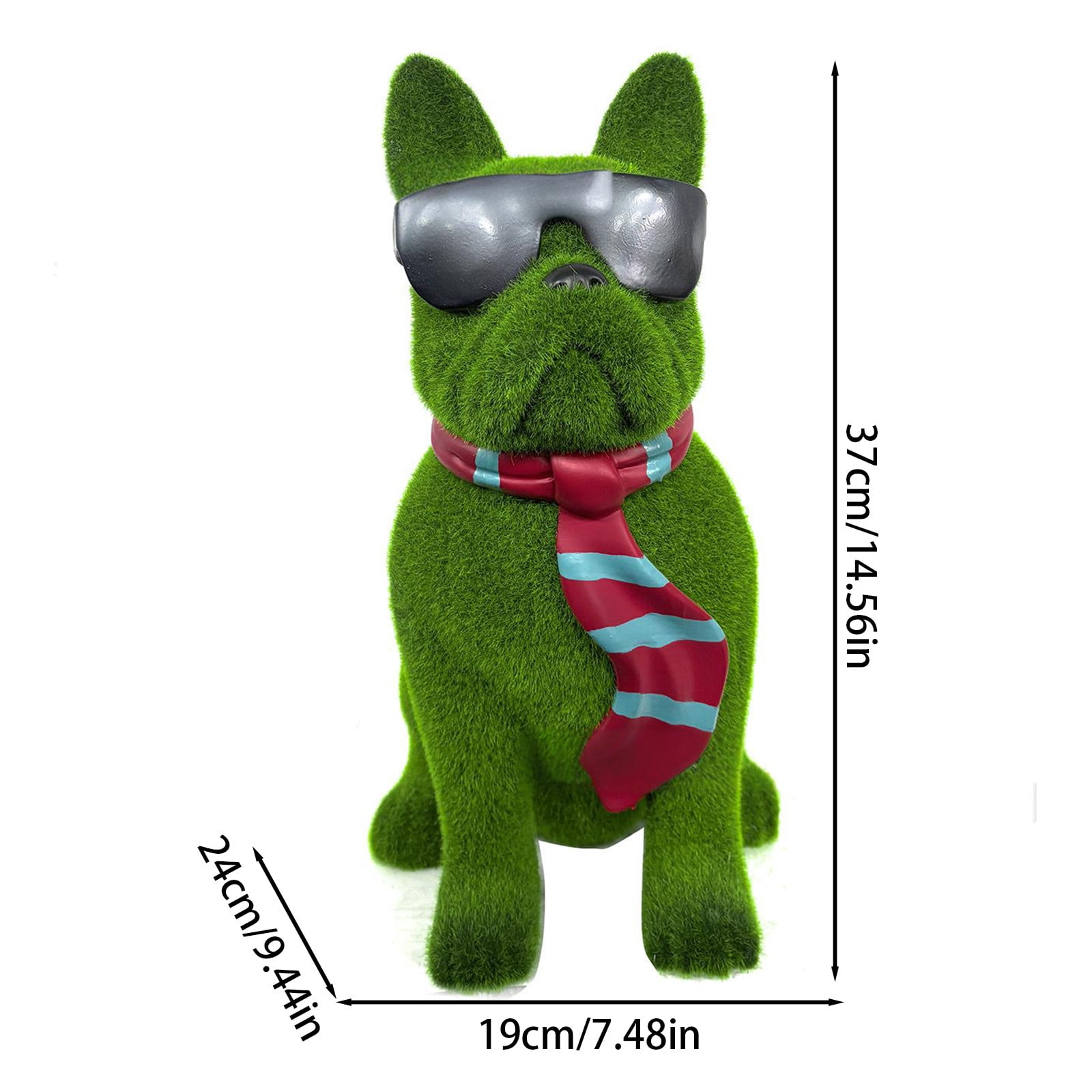 Resin Dog Garden Statue, Cute Green Decor Figurine, Ideal Gift for Outdoor Yard Art Patio Home Garden Displays