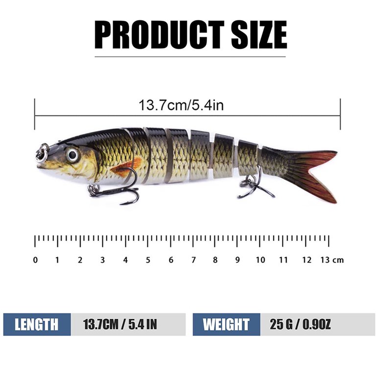 3-Piece Premium Hard Fishing Lures For Bass & Perch - Realistic 4.3" Minnow Baits, Sinking Swimbait, ABS Plastic
