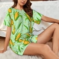 thumbnail image 4 of Sikiie Corn 7 Womens Pajama Sets Short Sleeve Top With Pants Sleepwear 2 Piece Lounge SetLarge, 4 of 6