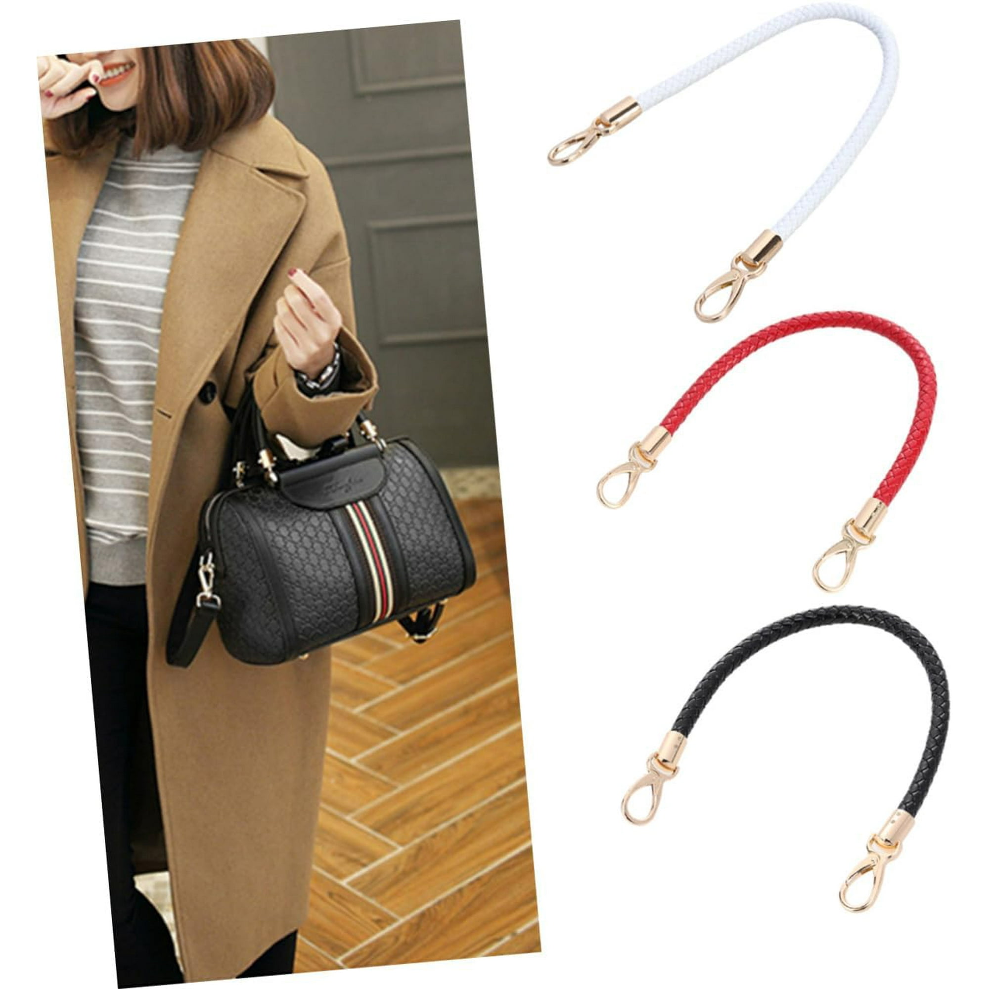 Wekity 3pcs Replacement Handbag Strap Leather Handbag Straps Woven Leather Tote Sash Bags for Women Crossbody Woven Handbags for Women Womens Purse The Chain Woven Bag Miss Red 4709 Walmart