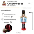 thumbnail image 2 of Set 6 Cascanueces D Madera 12cm Diferentes Colores Navideños, 2 of 9