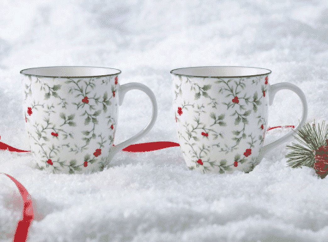 Pfaltzgraff Winterberry Porcelain 20 oz Mug Full Coverage, Set of 2