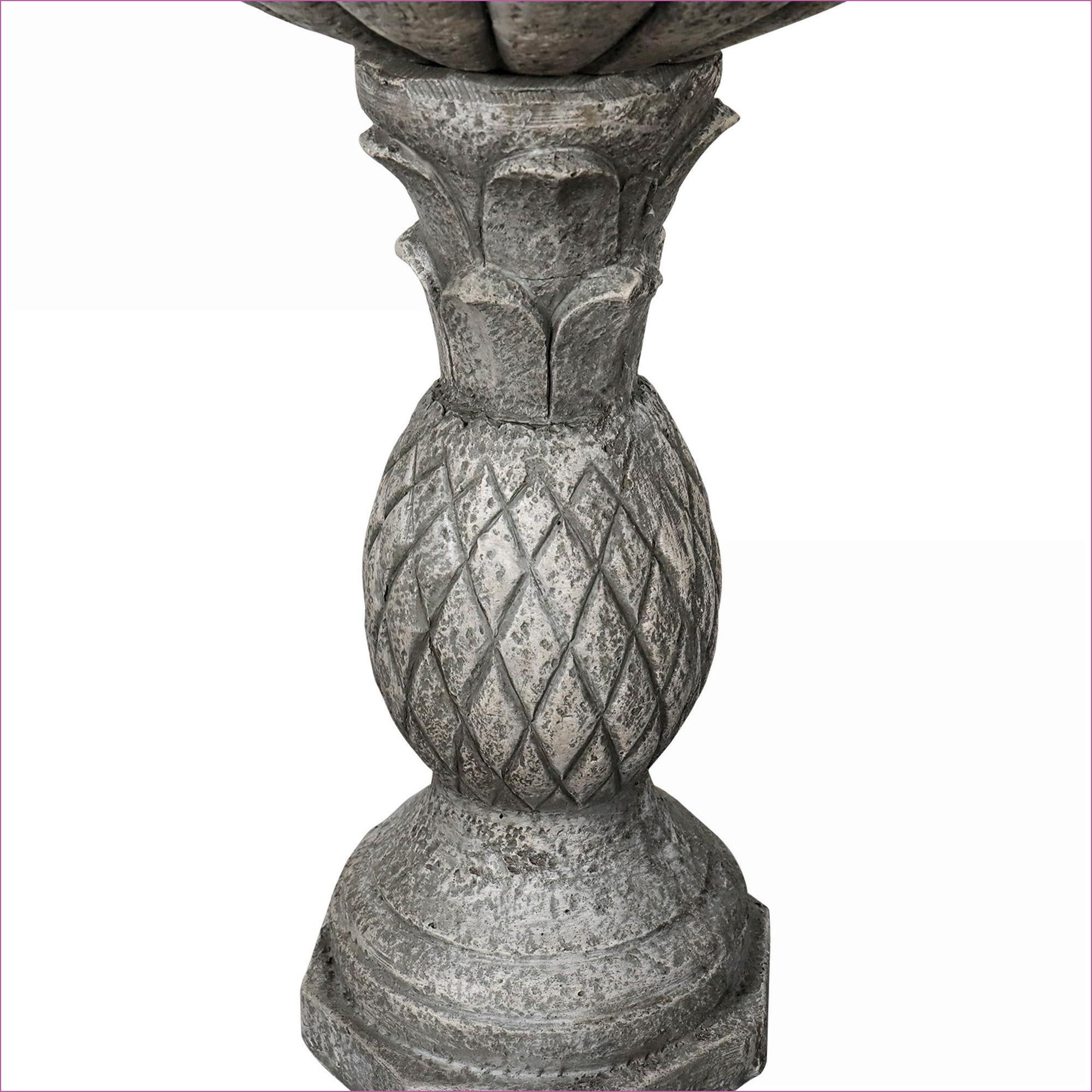 Bird Baths | Modern 24.8" H Outdoor Garden Patio Backyard Bird Bath | Concrete Cement | Pedestal