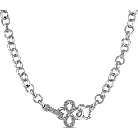 Miabella Diamond-Accent Sterling Silver Infinity Necklace, 18