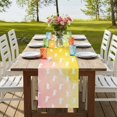 thumbnail image 4 of Easter Table Runner, Spring Rabbits Silhouette Rainbow Ombre Art Washable Cotton Linen Table Runners 36 Inches Long, Dresser Scarf Runner for Nightstand/End Tables/Round Tables 13''x36'', 4 of 9