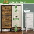 thumbnail image 4 of Dresser with Hanging Rack, 4 Drawers Small Closet for Bedroom, Reversible Fabric Chest of Drawers with Clothes Rack, Tall Storage Tower, Sturdy Frame, White, 44''H, 4 of 10