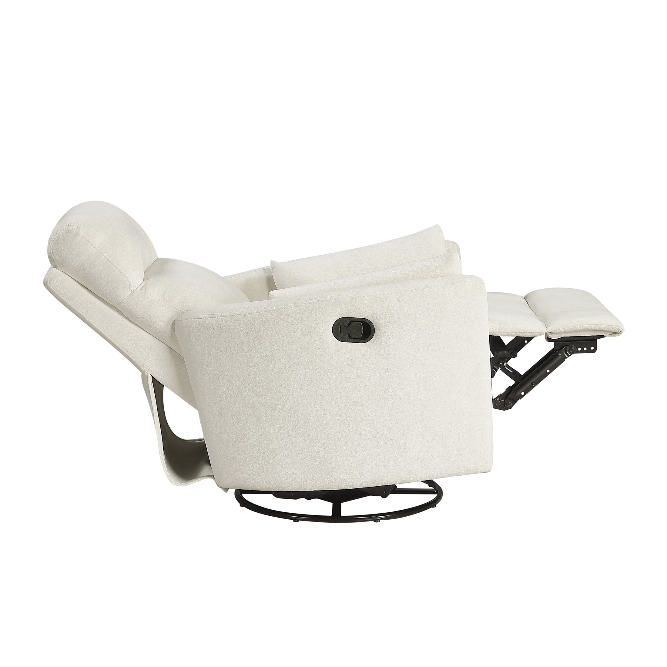 OakvillePark Allura Microfiber Swivel Glider Manual Reclining Chair, Beige