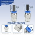 thumbnail image 5 of 2 Pcs NPT Push to Connect Air Fittings, Male Straight 6mm Tube OD x 1/2" NPT Thread Air Quick Connector, Blue, 5 of 7