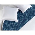 thumbnail image 2 of Floral Bed Runner, Watercolor Branches of Leaves Branches in Oceanic Colors Repetition, Decorative Accent Bedding Scarf for Hotels Homes & Guest Rooms, Queen, Teal Aqua and Night Blue, by Ambesonne, 2 of 3