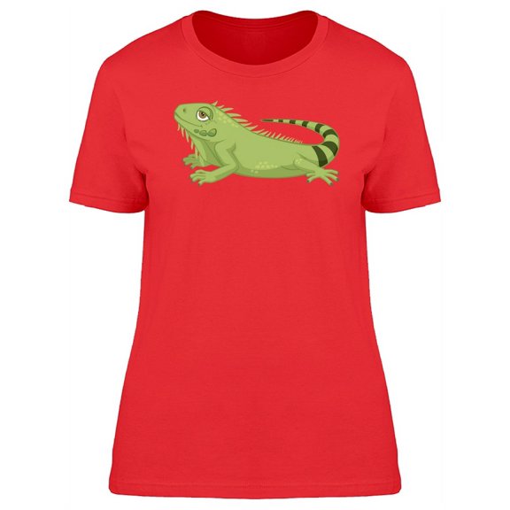 Cool Green Iguana Cartoon T-Shirt Women -Image by Shutterstock, Female Large