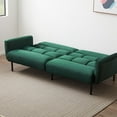 thumbnail image 6 of Mayview 74" Sofa Bed with Box Tufting and Removable Arms, Green Velvet, 6 of 13